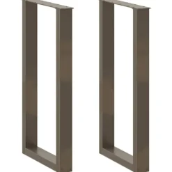 vidaXL Matbord>Barbordsben U-formade 2 st naturstål 40x(90-91) cm stål