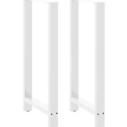 vidaXL Matbord>Barbordsben vita 2 st 60x(110-111) cm stål