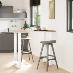 vidaXL Matbord>Barbordsben vita 2 st 60x(110-111) cm stål