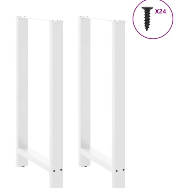vidaXL Matbord>Barbordsben vita 2 st 60x(110-111) cm stål