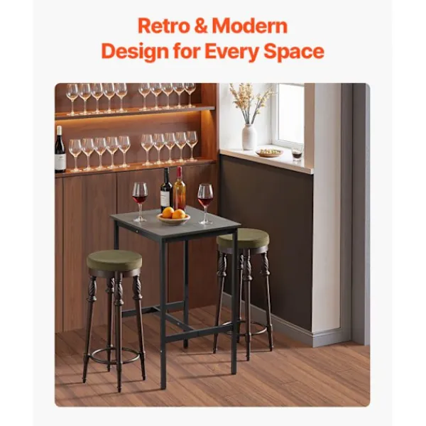 DUOKU Balkongmöbler>Bar--610 x 610 x 914 mm- Hög Bord med Stabil Metallstruktur - Smalt och Långt Kontorsbord för Cocktails