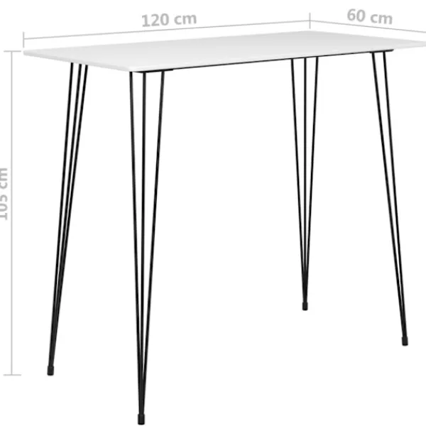 vidaXL Matgrupper>Bargrupp 7 delar vit och svart