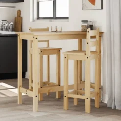 vidaXL Matgrupper>Barmöbler 3 delar massiv furu