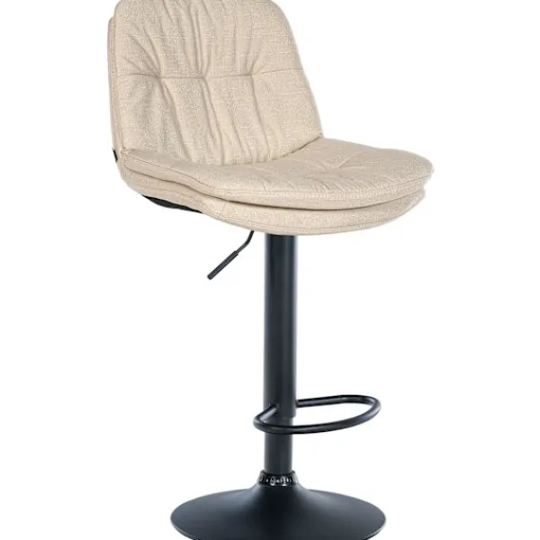 BellaFurn Stolar>Barstol med tygklädsel - Högstol - Justerbar och roterande komfort | Färg: Crème | Materialchassi: Metallmatt svart