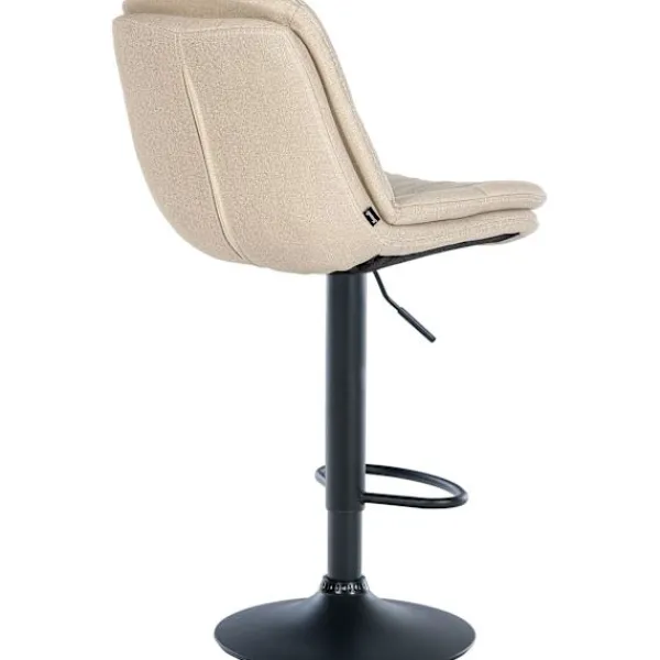 BellaFurn Stolar>Barstol med tygklädsel - Högstol - Justerbar och roterande komfort | Färg: Crème | Materialchassi: Metallmatt svart