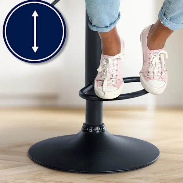 BellaFurn Stolar>Barstol med tygklädsel - Högstol - Justerbar och roterande komfort | Färg: Crème | Materialchassi: Metallmatt svart