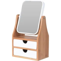 Bathroom Solutions Sminkbord>Sminkspegel med 2 lådor vit bambu
