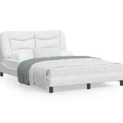 vidaXL Sängar>Bed Frame without Mattress "Hvar" White 140x190 cm Faux Leather