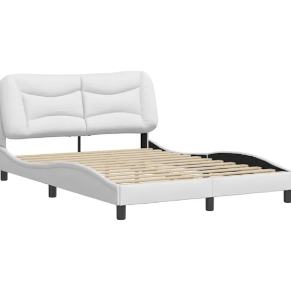 vidaXL Sängar>Bed Frame without Mattress "Hvar" White 140x190 cm Faux Leather