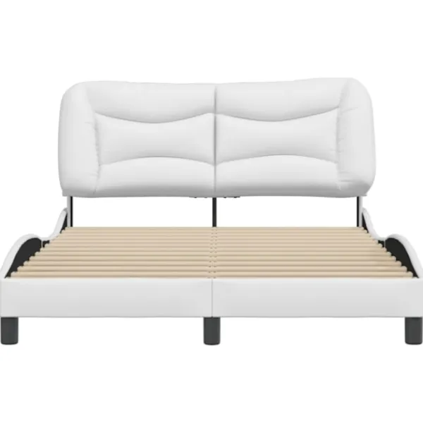 vidaXL Sängar>Bed Frame without Mattress "Hvar" White 140x190 cm Faux Leather