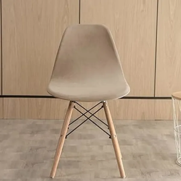 Stolar>(Beige, 1 st) Skandinaviska stolsöverdrag Stretch Velvet Luxury