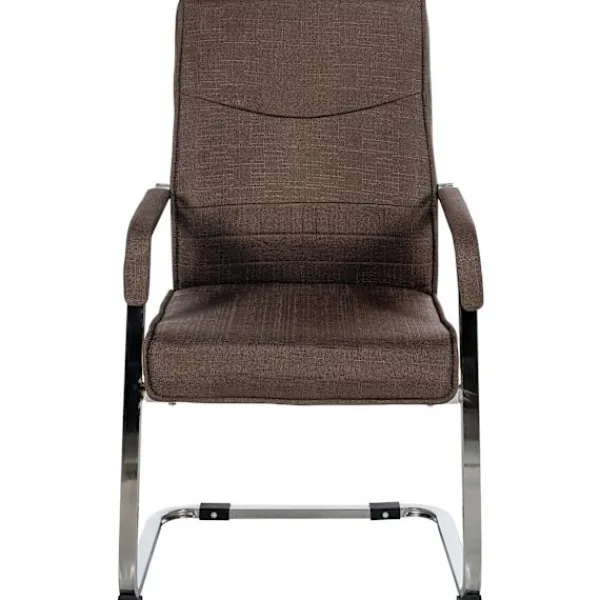 BellaFurn Kontorsmöbler>Besöksstol - Värdstol - Hög sittplatskomfort, ergonomisk design, Artificiellt läder/tygalternativ | Färg: Brun | Material: damm