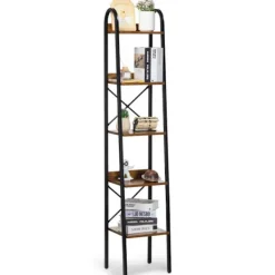 DUOKU Hyllor>Bibliotek - - YJX-BS002 - Metall - 5 Nivåer - Industriell Stil - Brun
