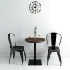 vidaXL Balkongmöbler>Bistrobord MDF och stål rund 60x75 cm mörk aska