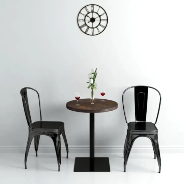 vidaXL Balkongmöbler>Bistrobord MDF och stål rund 60x75 cm mörk aska