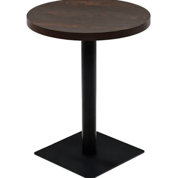 vidaXL Balkongmöbler>Bistrobord MDF och stål rund 60x75 cm mörk aska