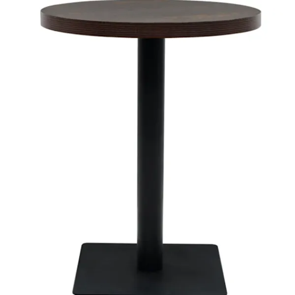 vidaXL Balkongmöbler>Bistrobord MDF och stål rund 60x75 cm mörk aska