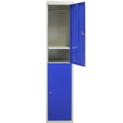 Skåp>Blå metallskåp 2 dörrar 45 x 38 x 180 cm Gym Skolskåp