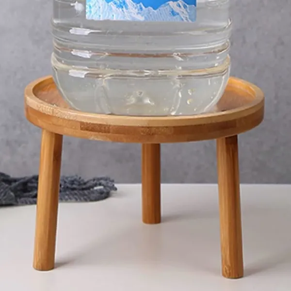 Pallar>Blomkrukställ i trä - Hög pall för balkong - Rund hylla för inomhus- och utomhusbruk (8x8x7cm)