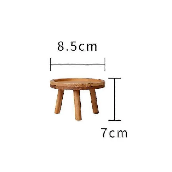 Pallar>Blomkrukställ i trä - Hög pall för balkong - Rund hylla för inomhus- och utomhusbruk (8x8x7cm)
