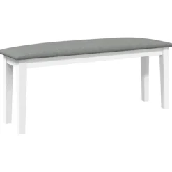 vidaXL Matgrupper>Bänk 110 cm vitt massivt trä gummi