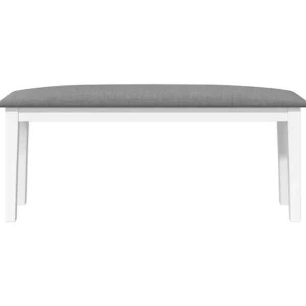 vidaXL Matgrupper>Bänk 110 cm vitt massivt trä gummi