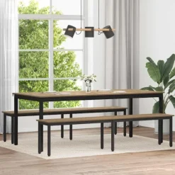 vidaXL Matgrupper>bänk Artisan Ek 200 x 35 x 45 cm Konstruerat trä
