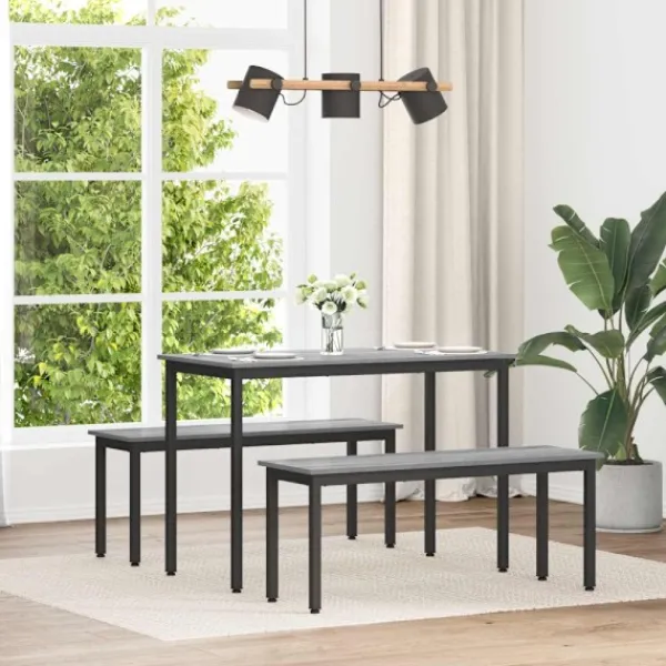 vidaXL Matgrupper>bänk Grå Sonoma 110 x 35 x 45 cm Konstruerat trä