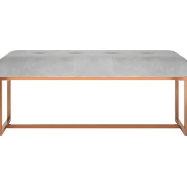 vidaXL Balkongmöbler>Bänk grå 110x36x45 cm sammet