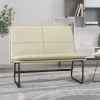 vidaXL Balkongmöbler>Bänk gräddvit 100x75x76 cm konstläder