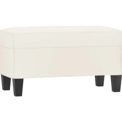 vidaXL Pallar>Bänk gräddvit 70x35x41 cm konstläder