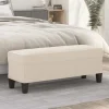 vidaXL Balkongmöbler>Bänk Gräddvit 100x35x41 cm mikrofibertyg