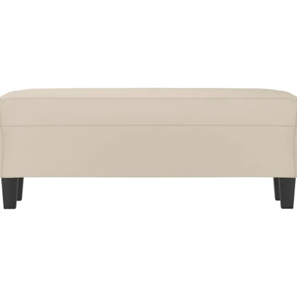 vidaXL Balkongmöbler>Bänk Gräddvit 100x35x41 cm mikrofibertyg