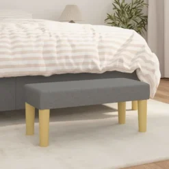 vidaXL Balkongmöbler>Bänk mörkgrå 70x30x30 cm tyg