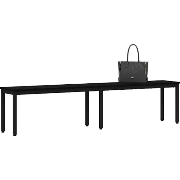 vidaXL Matgrupper>bänk Svart Ek 200 x 35 x 45 cm Konstruerat trä