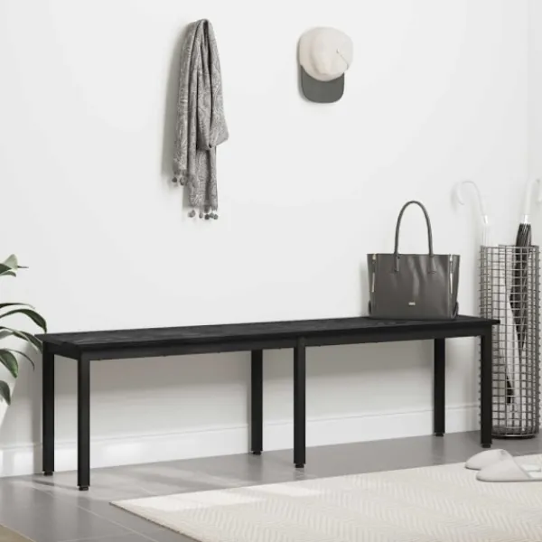 vidaXL Matgrupper>bänk Svart Ek 160 x 35 x 45 cm Konstruerat trä