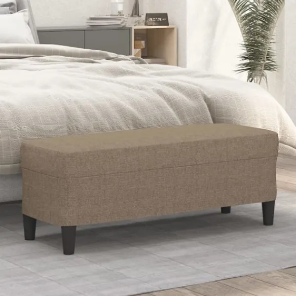 vidaXL Balkongmöbler>Bänk taupe 100x35x41 cm tyg
