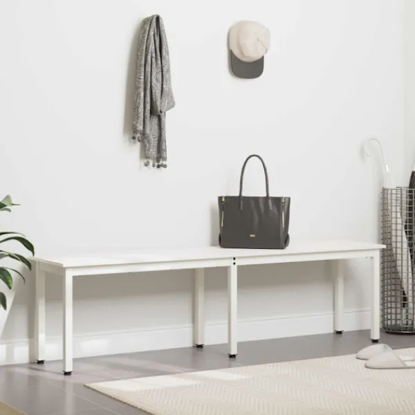 vidaXL Matgrupper>bänk Vit 160 x 35 x 45 cm Massiv furu