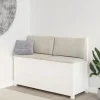 vidaXL Balkongmöbler>Bänk vit 110x41x76,5 cm massiv furu