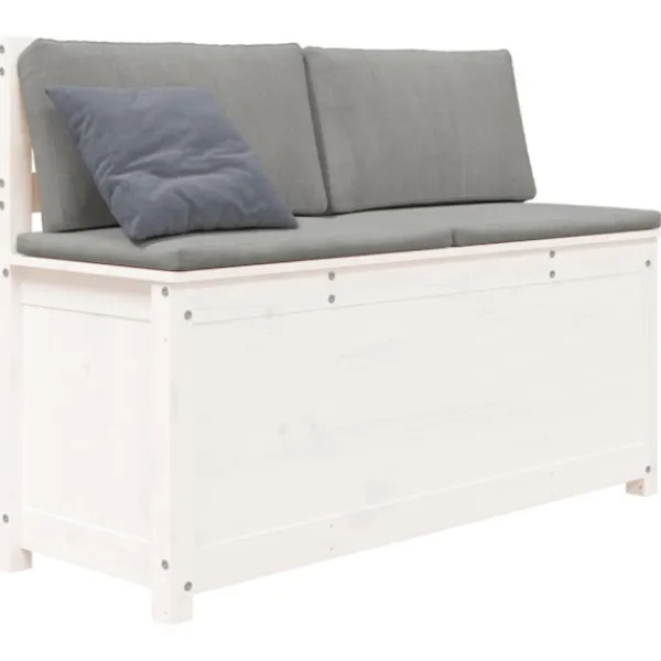 vidaXL Balkongmöbler>Bänk vit 110x41x76,5 cm massiv furu