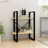 vidaXL Hyllor>Bokhylla 2 hyllplan 60x30x70 cm massiv furu