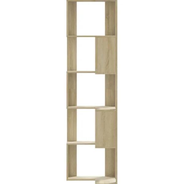 vidaXL Hyllor>Bokhylla hörn 5 hyllplan sonoma-ek 50x50x179 cm konstruerat trä