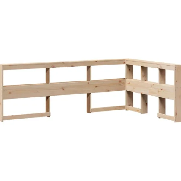 vidaXL Hyllor>Bokhylla sänggavel L-formad 120 cm massiv furu