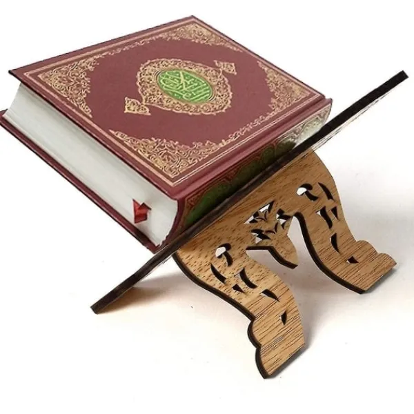 Hyllor>Bokstöd i trä, Koranen helig bokhållare, bokhylla ornament för läsning, Islam bok/NT/
