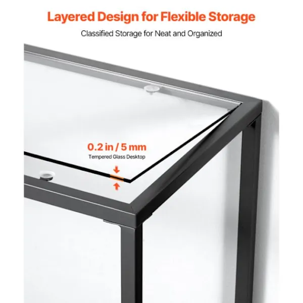 DUOKU Småbord>Bordskonsol - - Rektangulär - Härdat Glas - 2 Nivåer - Kontemporär Design