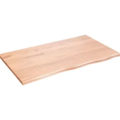 vidaXL Matbord>Bordsskiva ljusbrun 100x60x2 cm behandlad massiv ek