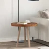 vidaXL Småbord>Bordsskiva Mörkbrun Ø 60 x 4 cm Massivt Ekträ
