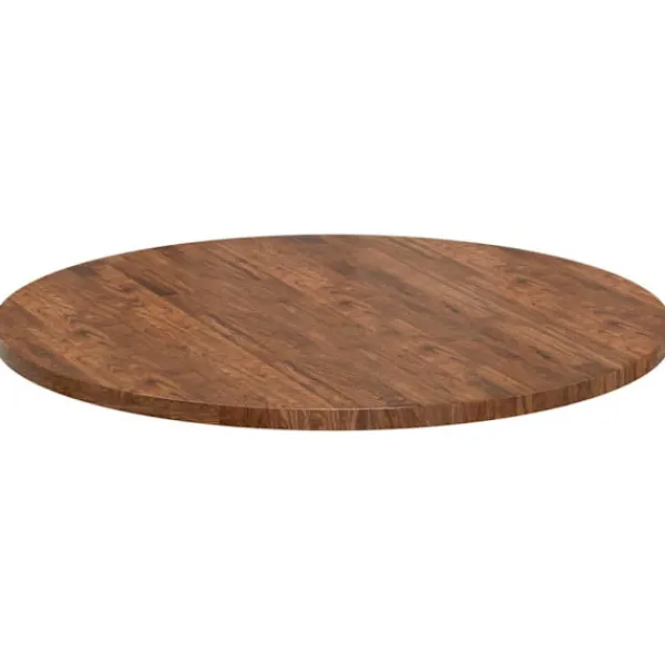 vidaXL Matgrupper>Bordsskiva Mörkbrun Ø 90 x 2,5 cm Massivt Ekträ