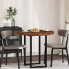 vidaXL Matgrupper>Bordsskiva Mörkbrun Ø 80 x 4 cm Massivt Ekträ