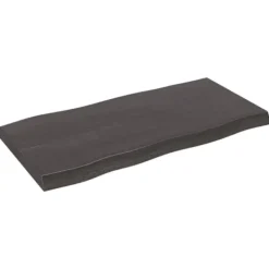 vidaXL Matbord>Bordsskiva mörkbrun 100x50x(2-6) cm massivt trä levande kant